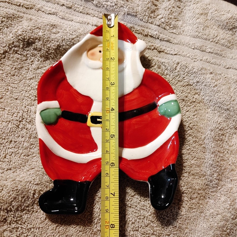 Santa Ceramic Serving Dish Candy Dish💥Chip on Back As Shown In Pic💥priced Acco gallery