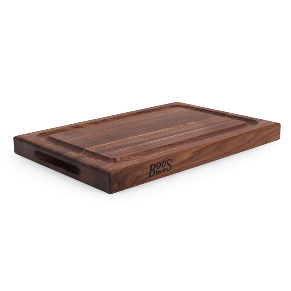 John Boos Reversible 18" Barbecue Carving Cutting Board w/ Juice Groove, Walnut gallery