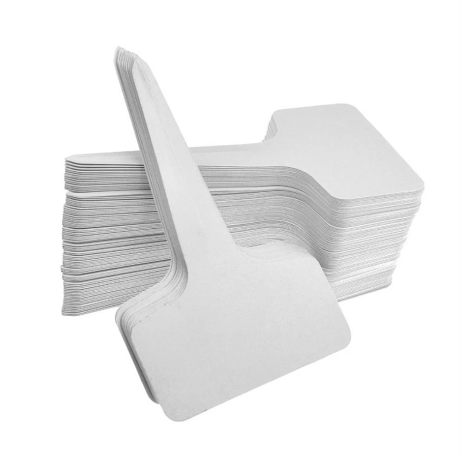 100pcs White Waterproof Garden Plant Labels 6x10cm Plastic Writing Tags - NEW gallery