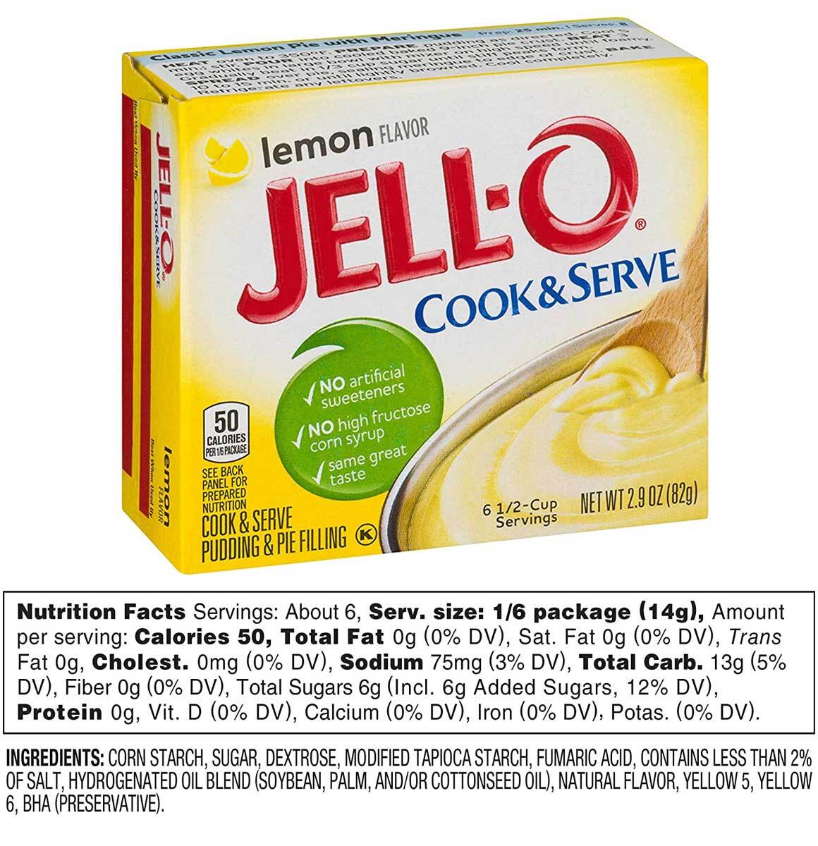 Jell-O Cook & Serve Pudding & Pie Filling Lemon Flavor - 2.9 Oz - Pack of 12 gallery
