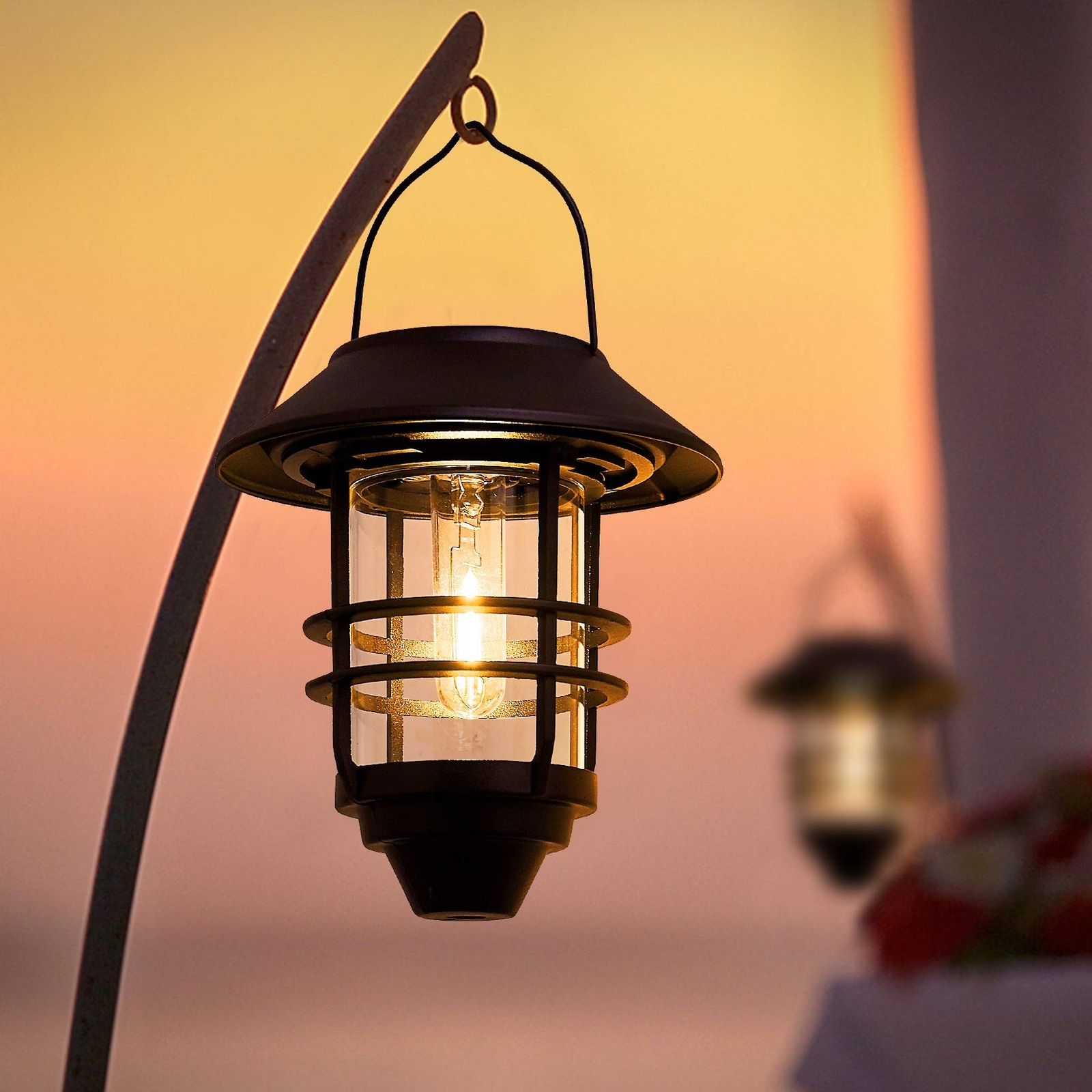 Solar Lantern Outdoor Lights, Hanging Waterproof Lantern Lights with Wall Mou... gallery
