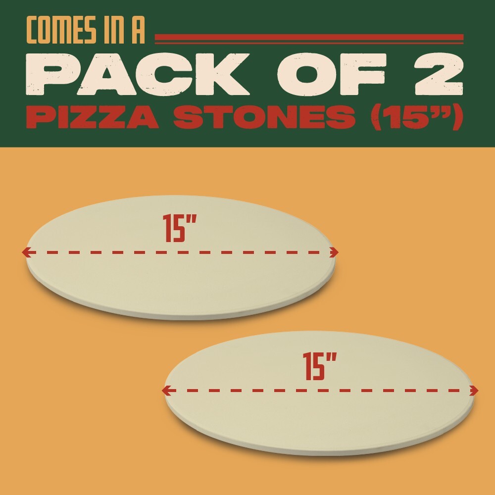 Concord Pizza Stone (2 Pack) (15" Round) w/ Cordierite Heatwell Tech. Bread Bake gallery
