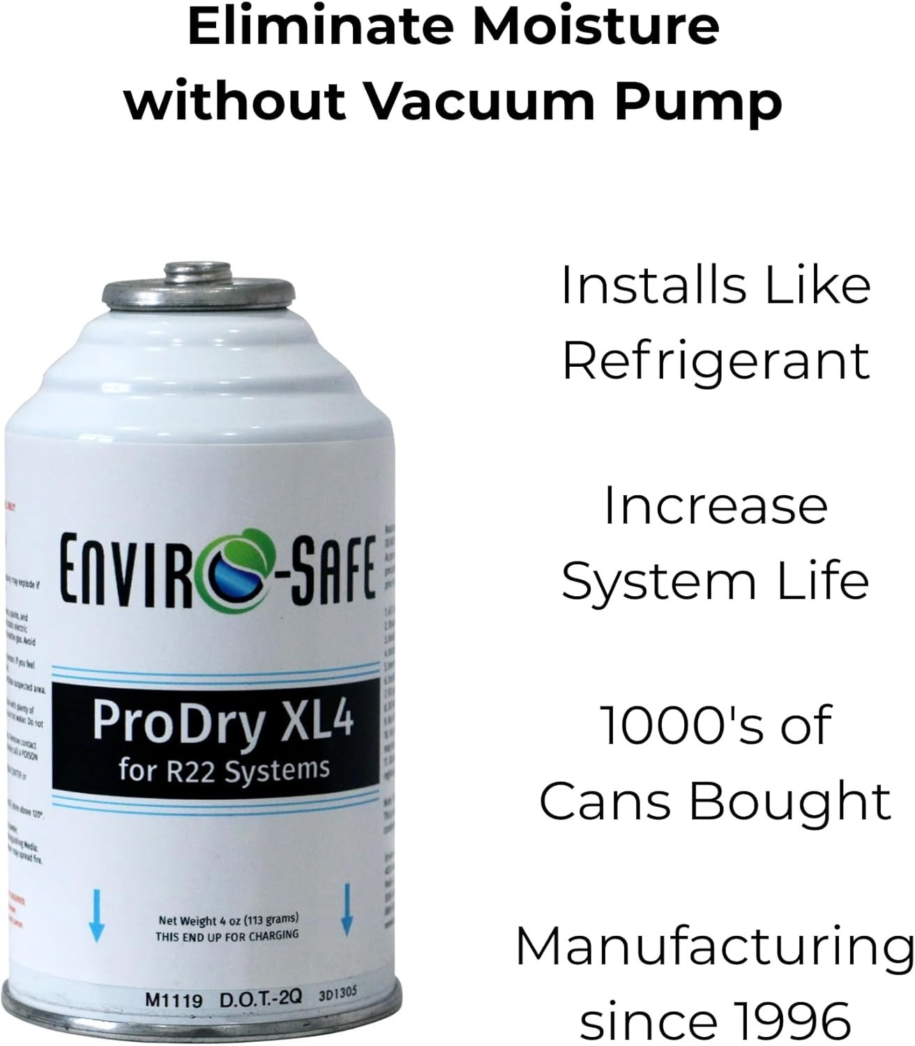 ENVIRO-SAFE ProDry XL4 for R22 Systems – 4 oz. (3Cans) – Remove Moisture gallery