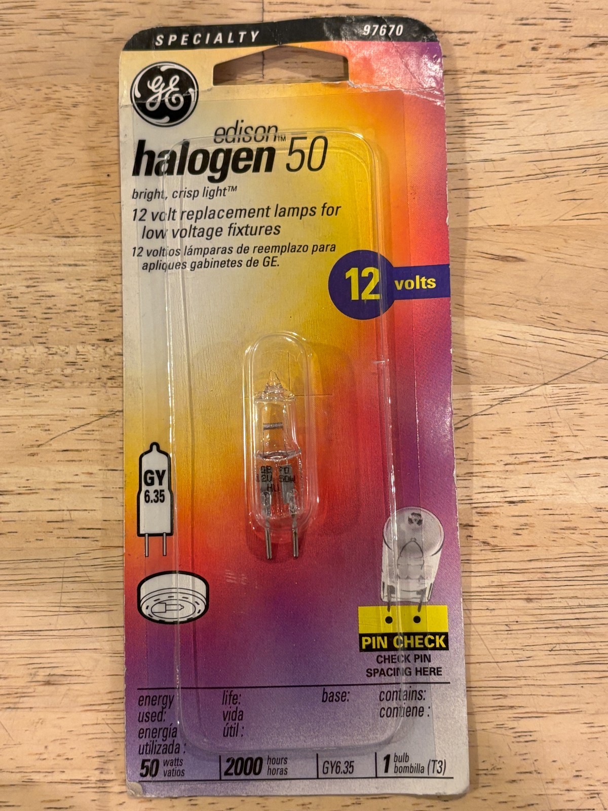 GE 97670 Halogen Replacement Bulb Low Voltage - 50 Watt - 12 Volts GY6.35 Bi-Pin gallery