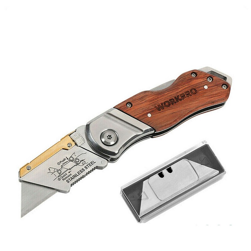 Folding Utility Knife QUICK CHANGE BLADE With Belt Clip Camping Knife Back Lock gallery