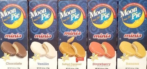 Moon Pie Minis Salted Caramel Chocolate Strawberry Banana Vanilla 5 pack pies gallery