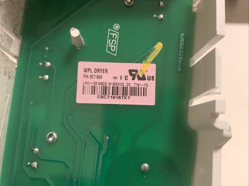 Whirlpool Dryer User Interface Control Board 8571954 8571929 Rev B. WD10 gallery