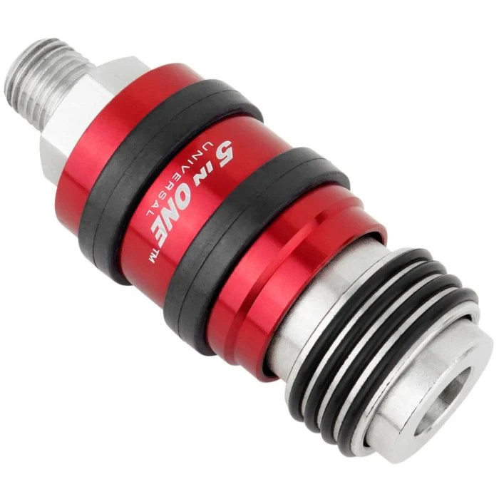 Milton® 5 In One® Universal Safety Exhaust Quick-Connect Coupler, 1/4" Male NPT gallery