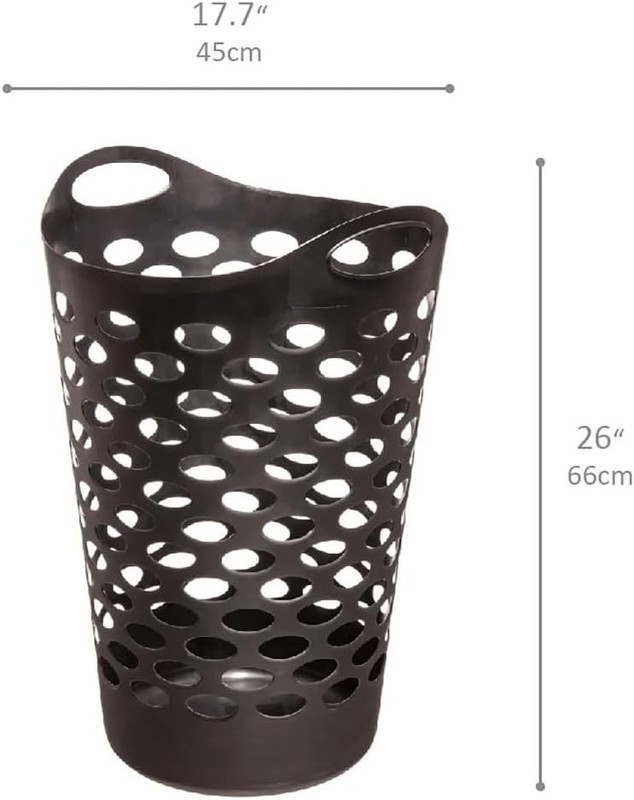 Flex Carrying Handles Laundry Hamper, Black gallery