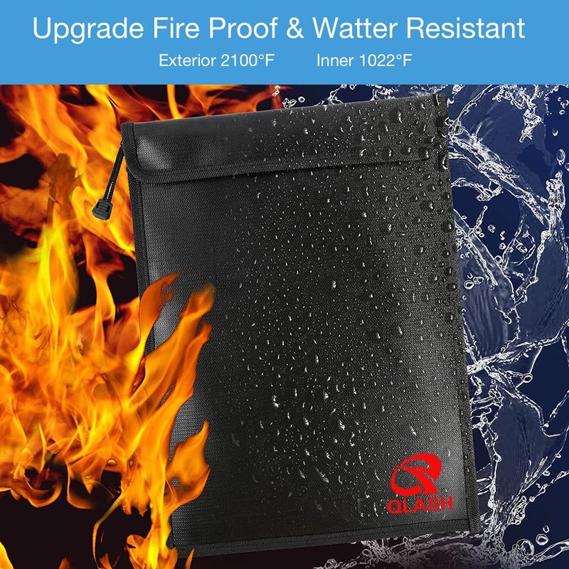 Extra Large 2000℉ Fire Proof money Bag Fireproof Document Pouch Waterproof Safe gallery