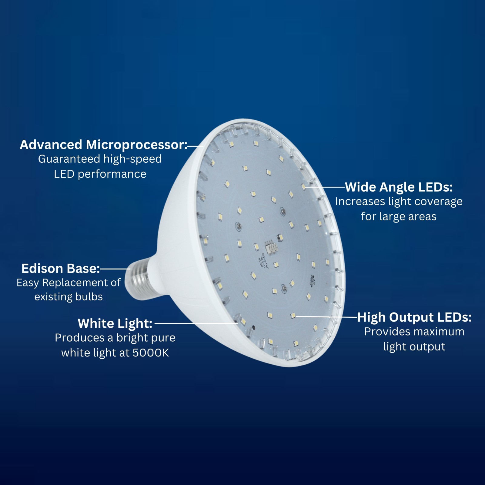 Blue Square Cool White LED Pool Light Bulk | 35W | 120V | VLB3501-WT gallery