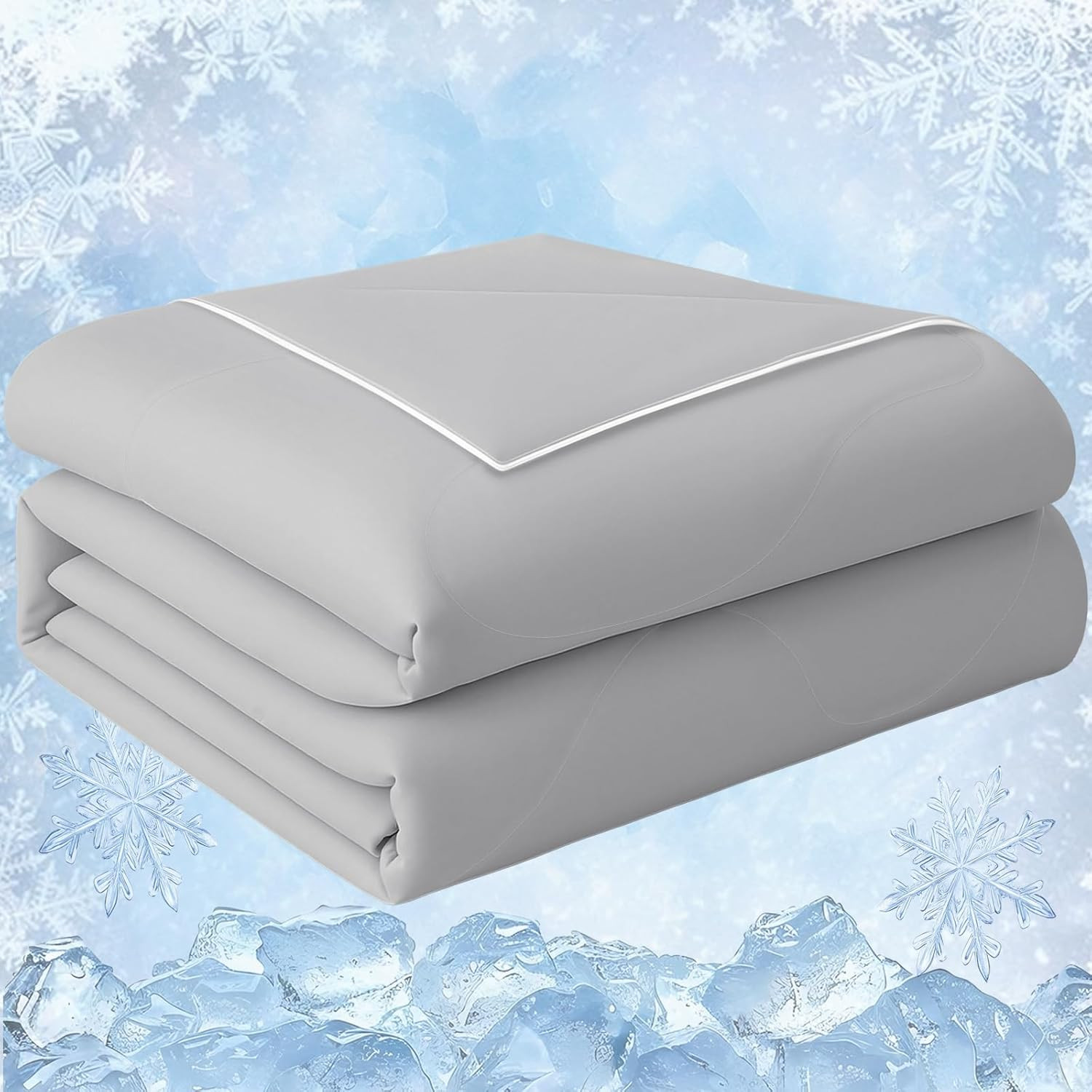 Queen Size Cooling Comforter Blanket Breathable Lightweight Summer Bedding Gray gallery