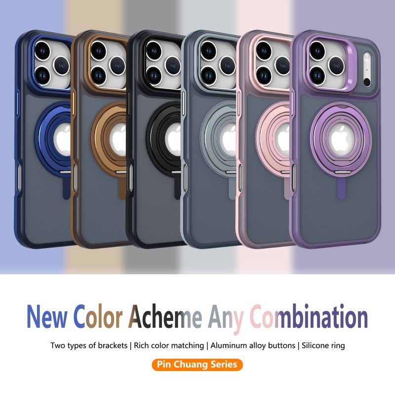 For iPhone 17 Pro Max 16 15 14 13 Magnetic Silicone Grip Ring Camera Stand Case gallery