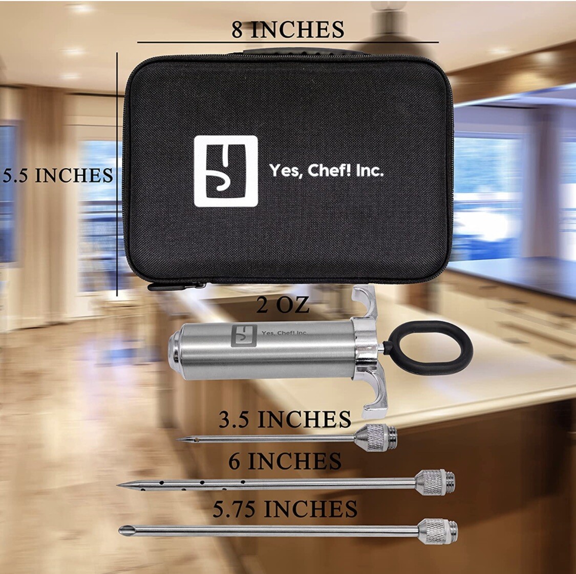 Marinade Meat Injector Syringe Stainless Steel Needles Claws Thermometer Brush gallery