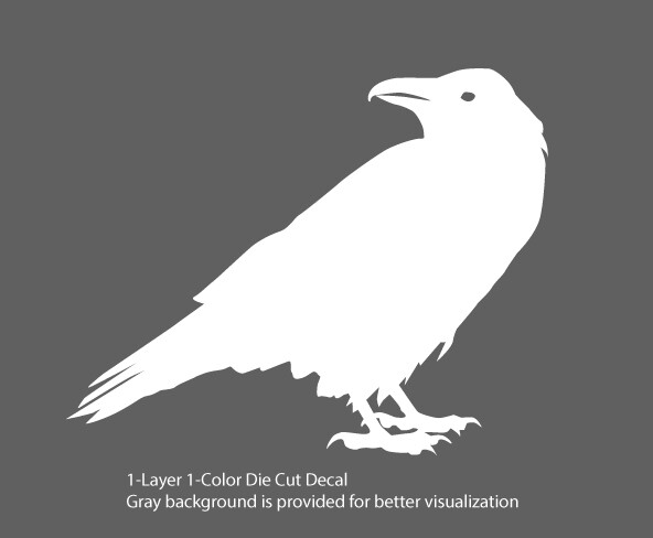 Wildlife - Birds - Staring Raven/Crow/Corvid - 6Yrs Outdoor Vinyl DieCut Sticker gallery