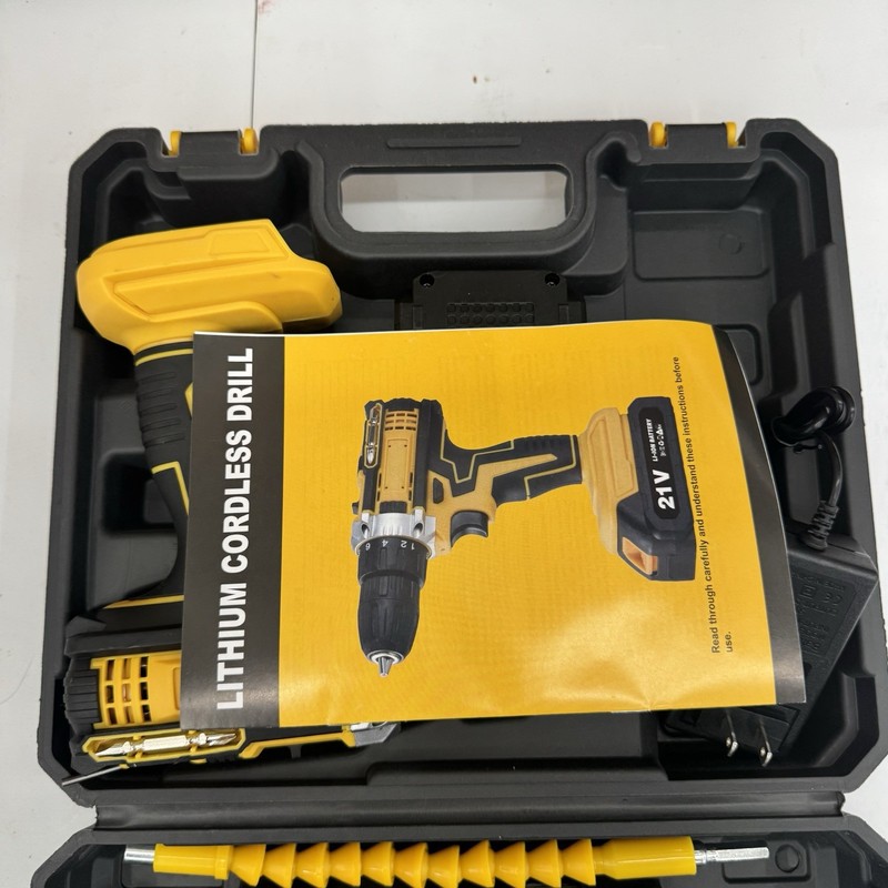 ⚡️Cordless Lithium-Ion Drill/Driver 21V LED Work Light, Carry Case, Bits⚡️ gallery