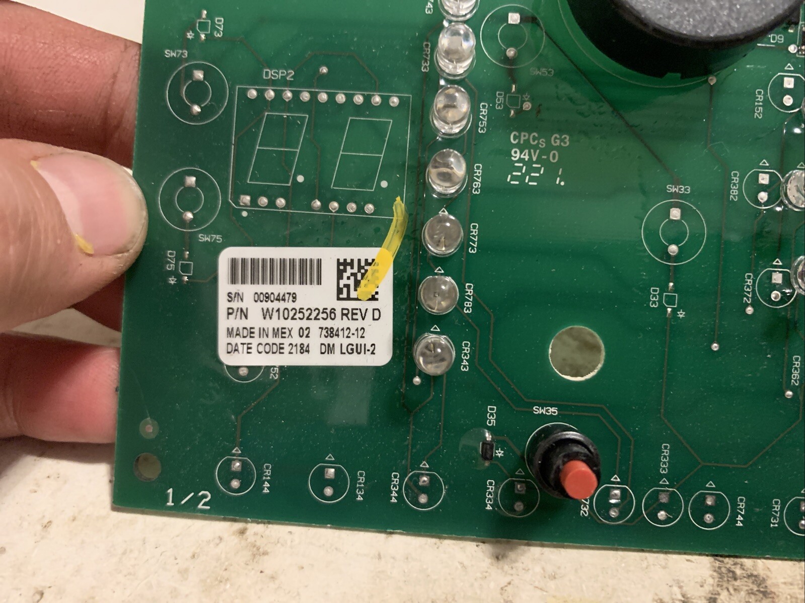WHIRLPOOL KENMORE WASHER MAIN CONTROL BOARD - PART# W10252256 Rev D. #256 gallery