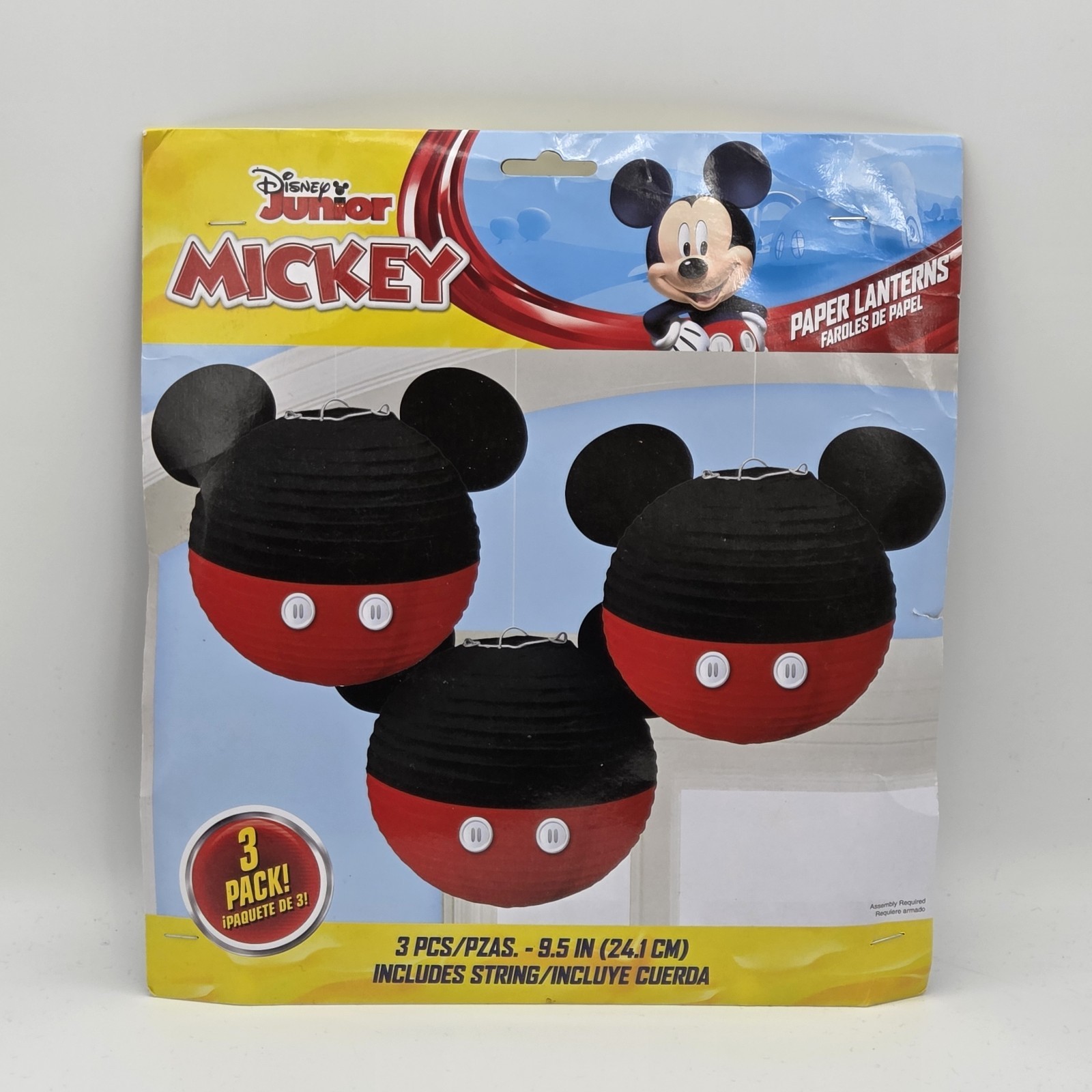 Disney Junior Jr. Mickey Mouse Birthday Party Paper Lanterns Set of 3 Boys Girls gallery
