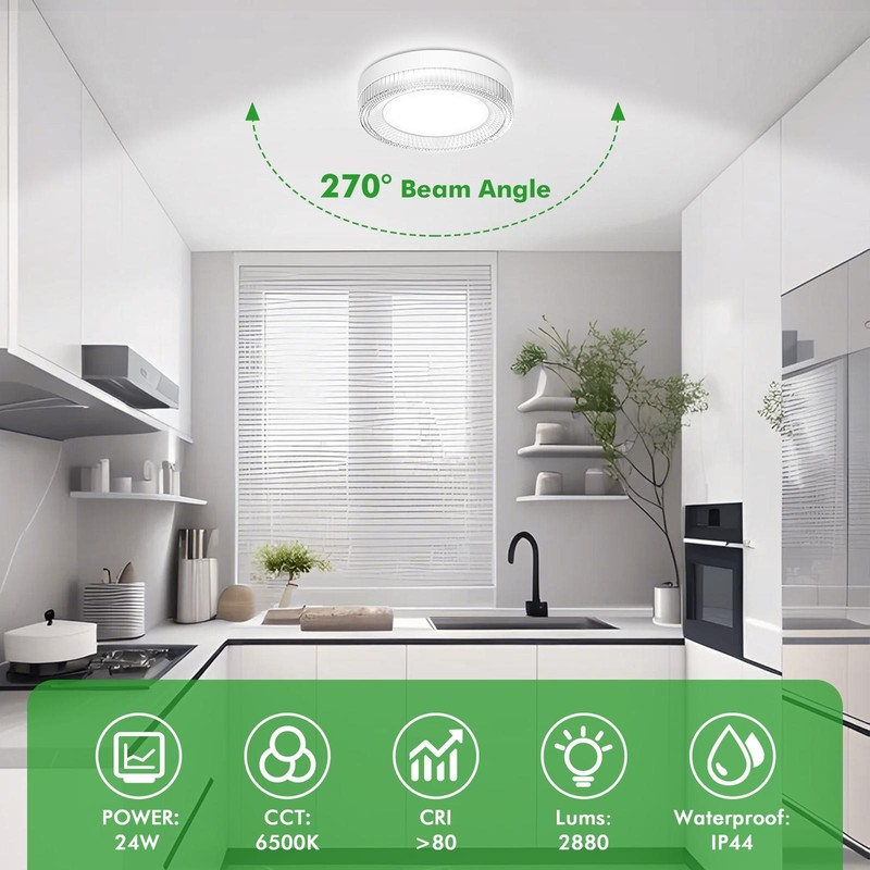 LED Flush Mount Ceiling Light Fixture 7/9/12 In Crystal Circular Ceiling Light gallery