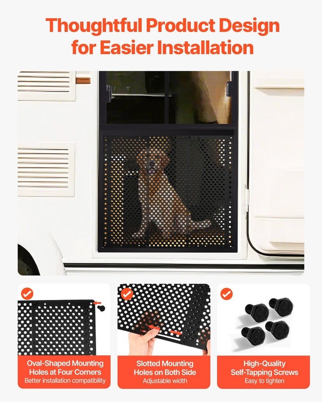 Pet-Safe RV Screen Door Protector, Adjustable Width, Reinforced Iron Honeycomb gallery