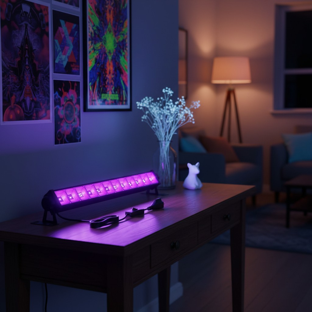 42W LED Black Light Bar, Blacklight with 6FT Cord+Switch+Plug, Glow in gallery