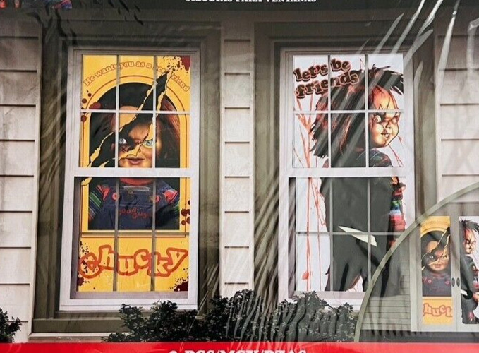NEW CHUCKY Window Silhouettes Life Size Decorations 2 pcs - 33.5 in. x 65 in. gallery