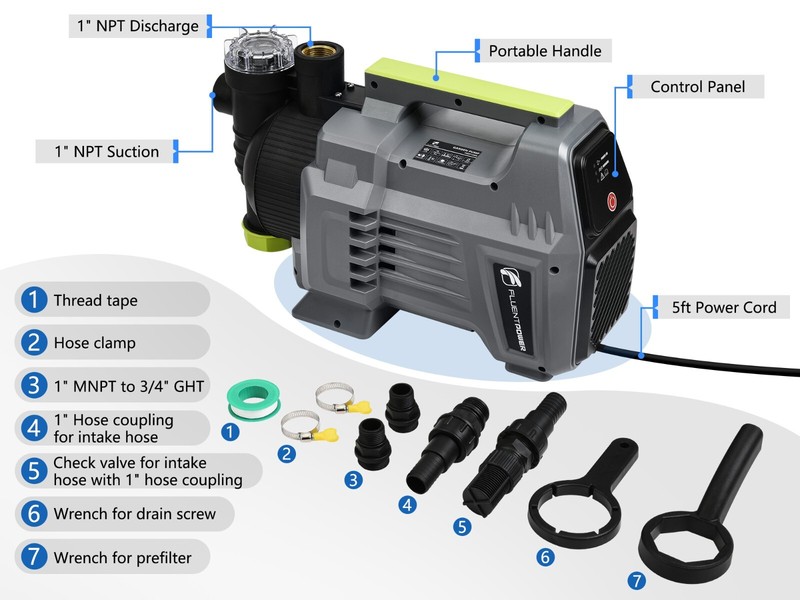 FLUENTPOWER 1.5HP Automatic Garden Booster Pump with Integrated Prefilter gallery