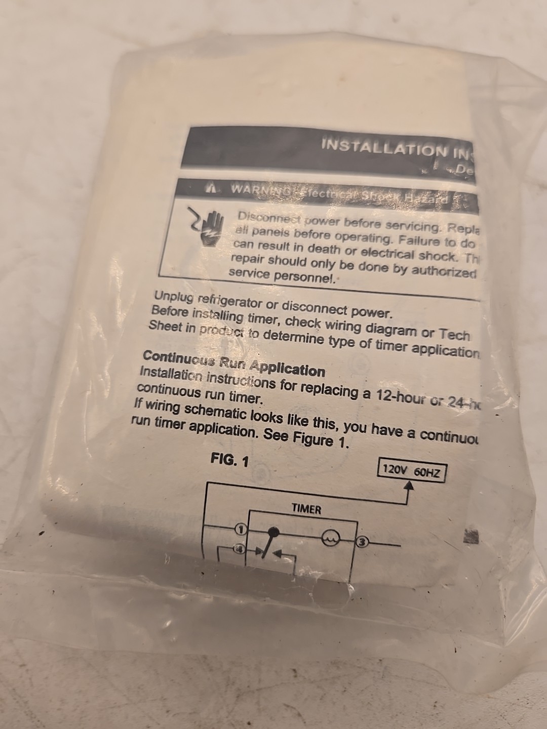 Whirlpool W10822278 Genuine OEM Defrost Timer 8hrs-25min (9D3) gallery