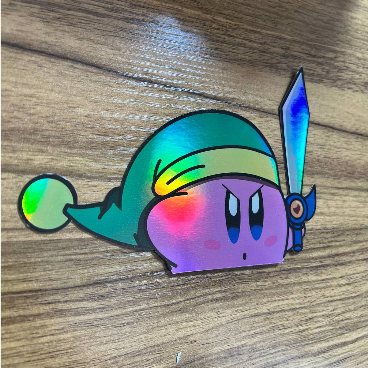 Kirby | Kirby Link | Vinyl Sticker | Vinyl Decal | Holographic Sticker | gallery