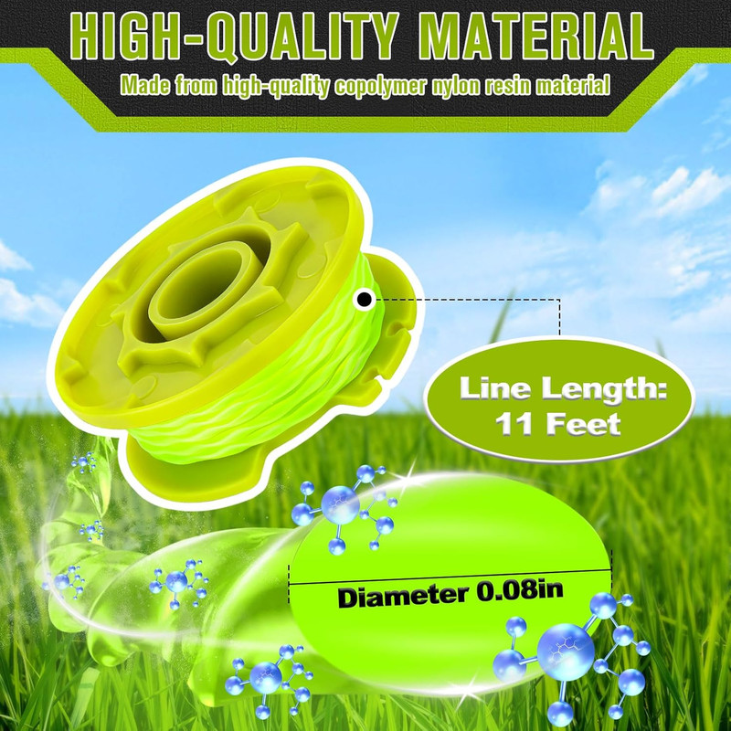 Trimmer String for Ryobi Weed Wacker String Replacement, 11FT/0.080'' Twisted St gallery