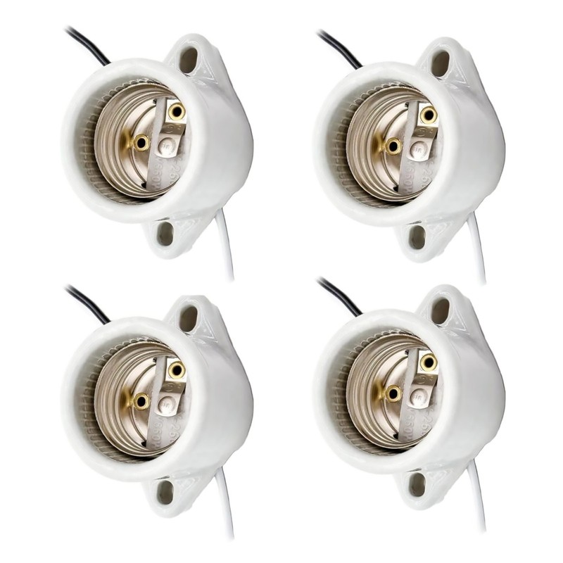 White Light Sockets 4 Pack 660W E26/E27 Medium Base with 18AWG Wire Pigtail gallery