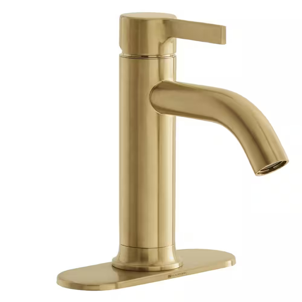 Glacier Bay Ryden Single Hole Single-Handle Bathroom Faucet in Brushed Gold gallery