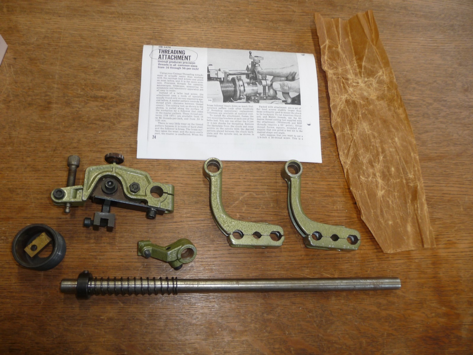 Unimat Lathe DB200 SL1000 Accessory Thread Chasing Attachment Complete 1270 gallery