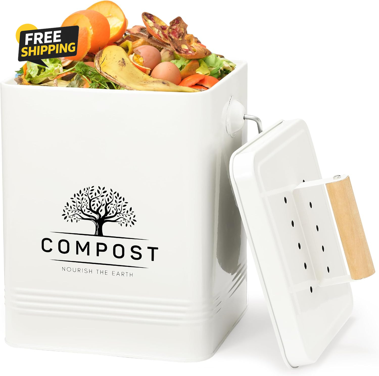 Kitchen Compost Bin, 1.7 Gallon Countertop Compost Bin with Lid, Indoor Compost gallery