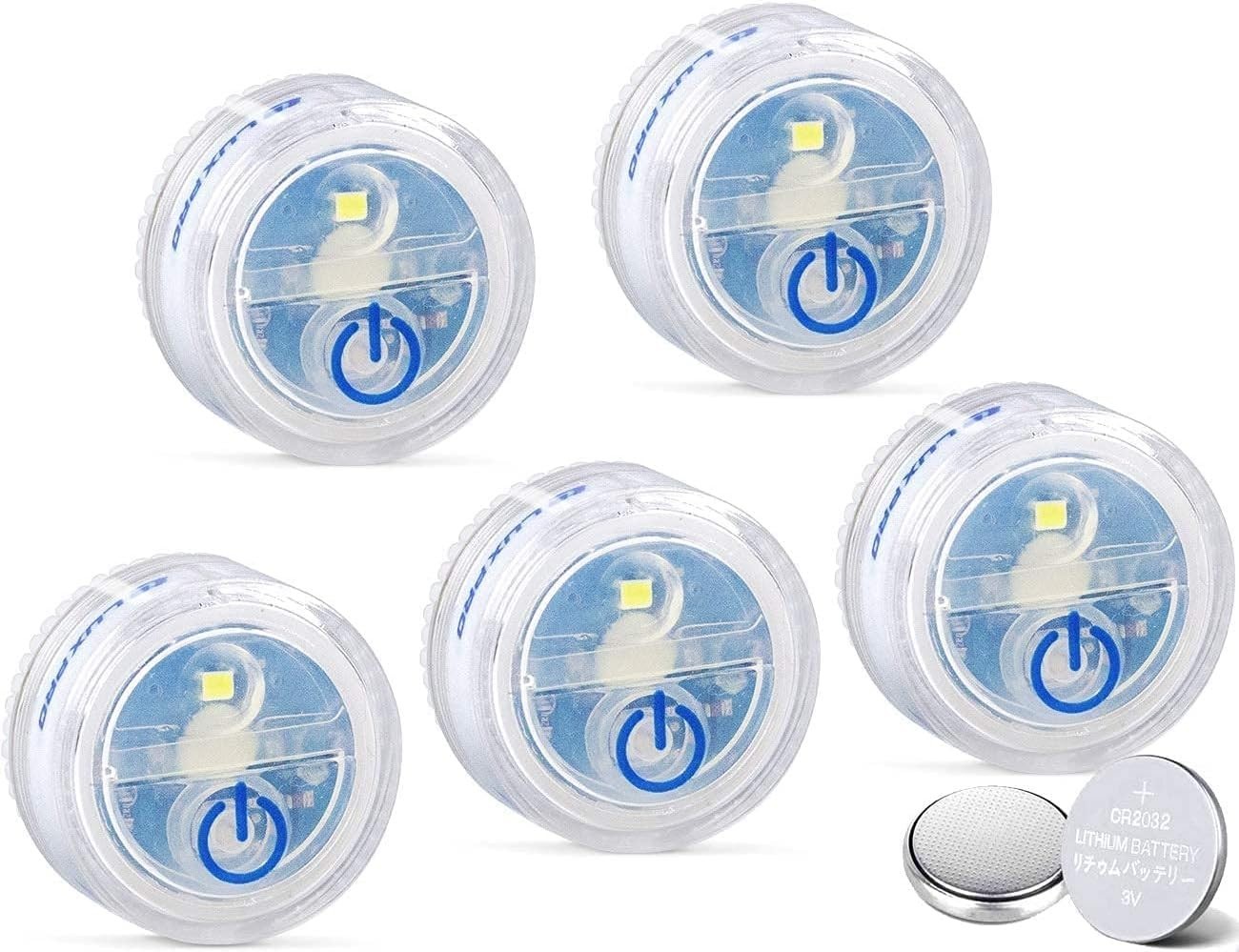 LUXPRO Waterproof Micro LED Puck Lights - Adhesive Under Cabinet Light - 5 Pack gallery
