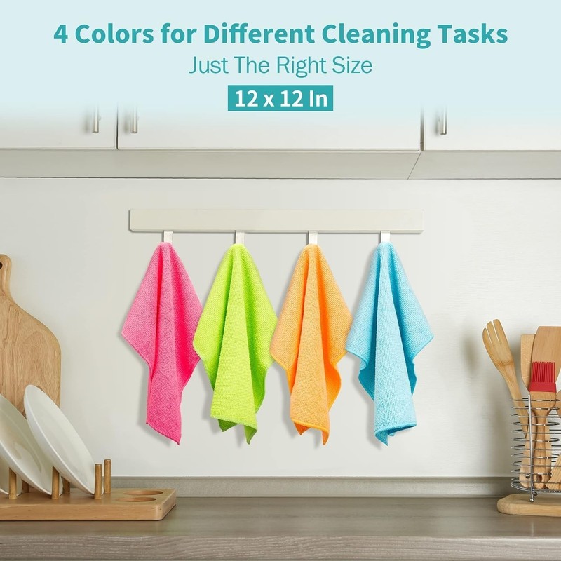 12 Pack Microfiber Cleaning Cloths - Multi-Purpose, Lint-Free, Durable & Eco-... gallery