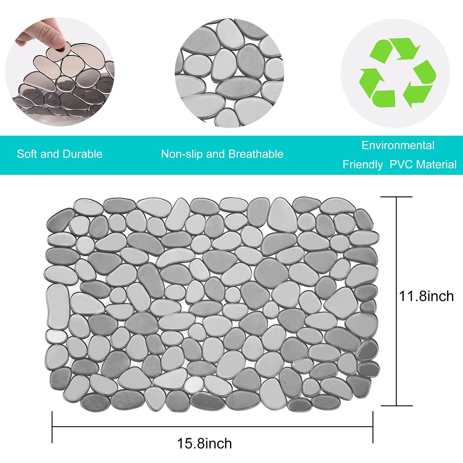 Kitchen Sink Mats 4 Pack Adjustable Pebble Protectors Black/Gray/Blue/Green gallery