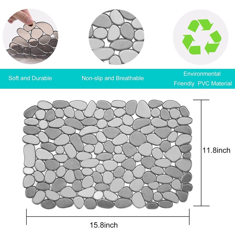 Kitchen Sink Mats 4 Pack Adjustable Pebble Protectors Black/Gray/Blue/Green gallery