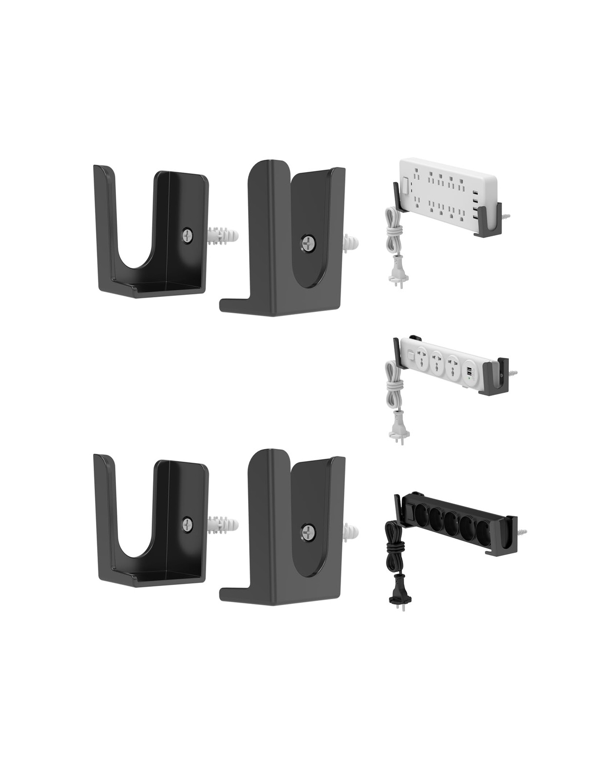 Power Strip Holder, 2 Set Power Strip Wall Mount, Punch Socket Holder Fit for... gallery
