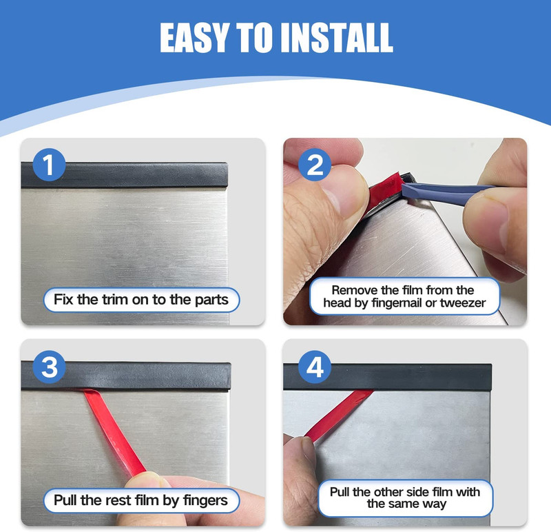 Rubber Edge Trim, Self-Adhesive Rubber Edge Trim, Edge Protector for Sheet Metal gallery
