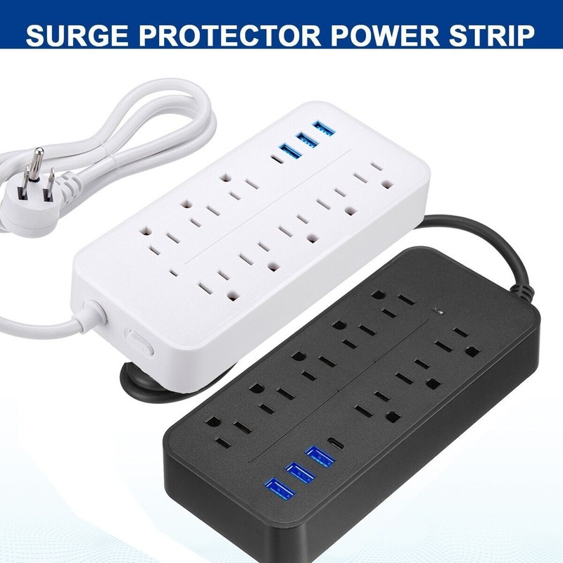 Multi Outlet Wall Mountable USB Surge Protector Power Strip with USB Ports Plugs gallery