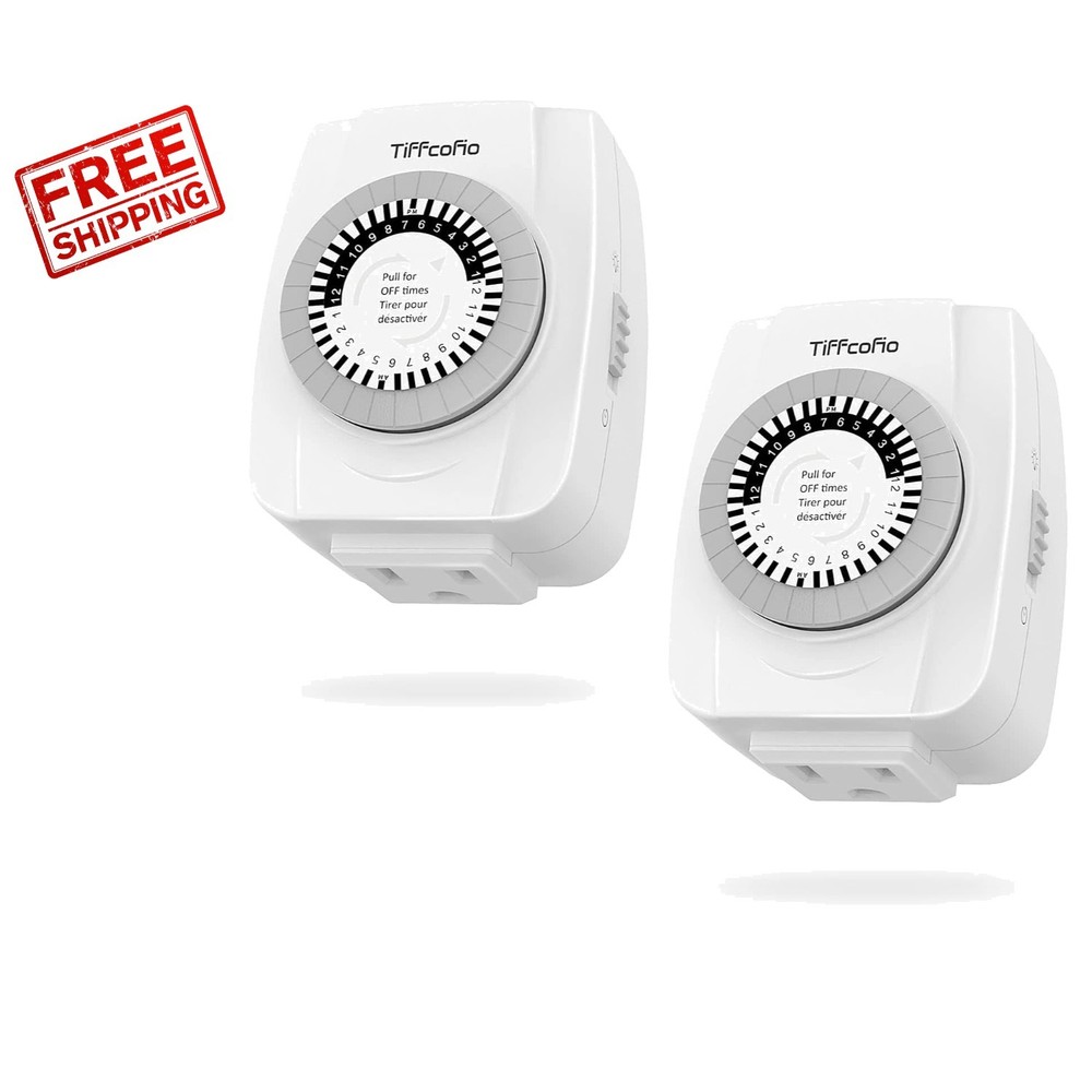 User-Friendly 24-Hour Outlet Timer with 48 Settings - Perfect for Energy Savings