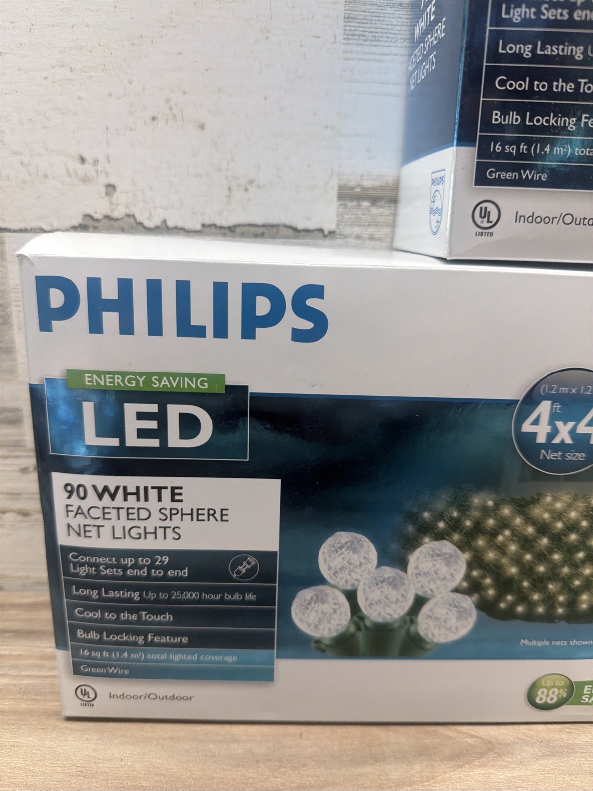 Philips Christmas Faceted LED Sphere Net White Lights 90 Count 3 Boxes New gallery