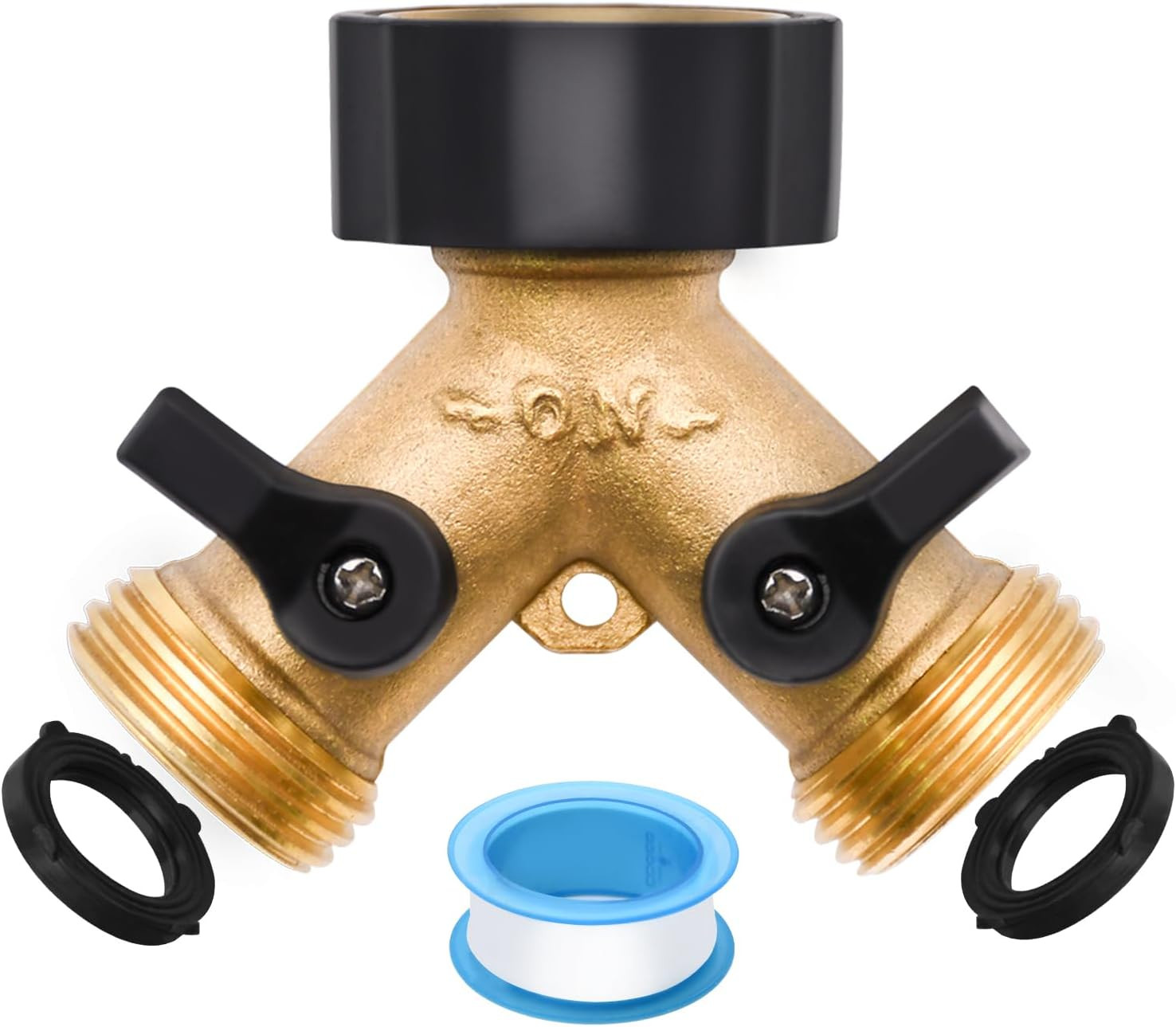 1 Pack Hose Splitter, 2 Way Heavy Duty Brass Garden Hose Splitter, for 3/... gallery