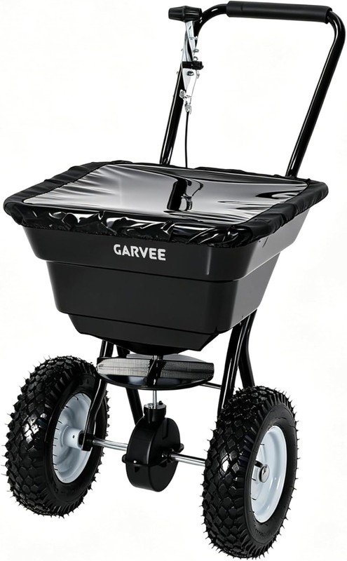 Walk Behind Push Spreader 100LBS, 12FT Width, 13in All Terrain Wheels Adjustable gallery