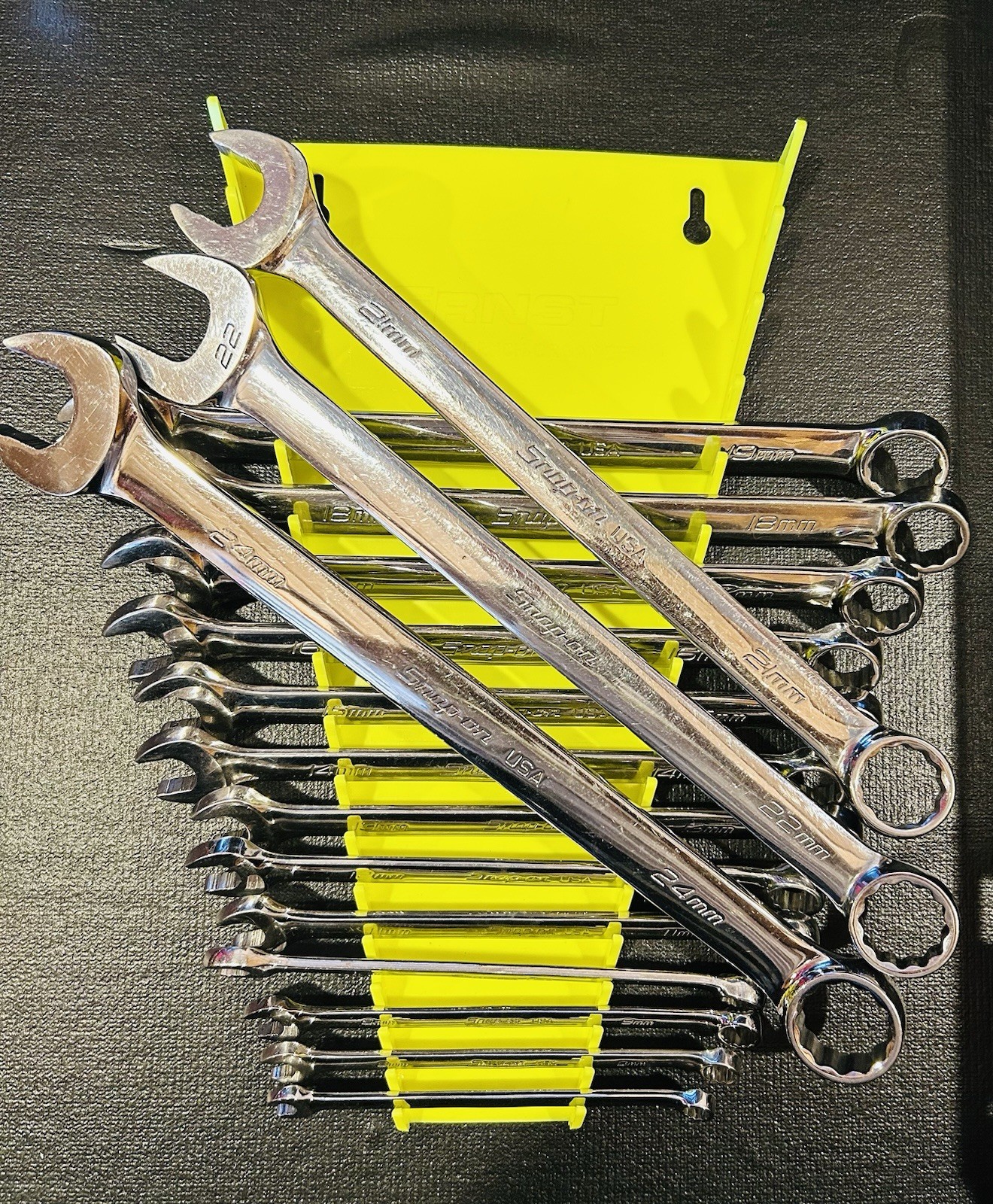 Snap on Metric Flank Drive Combination Wrench Set 16 Piece 10mm-19mm 21mm-24mm gallery