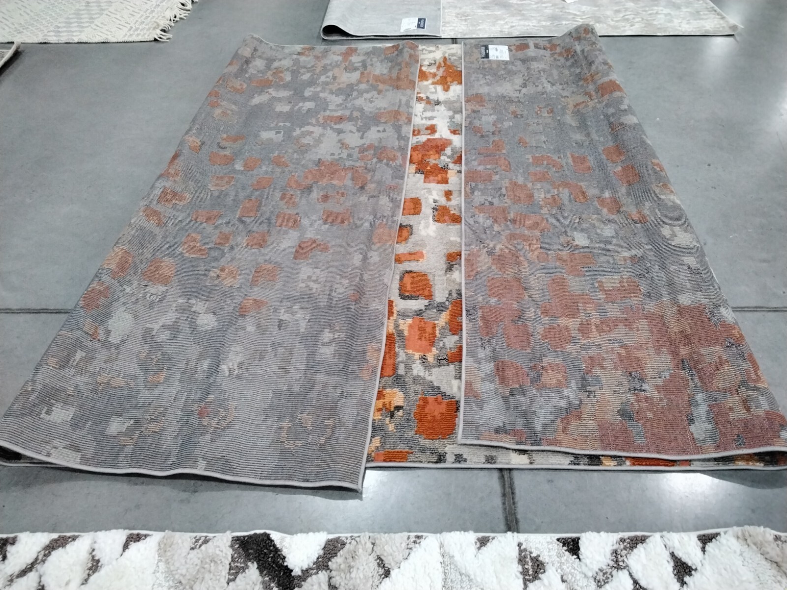 GREY / ORANGE 9' X 12' Back Stain Rug, Reduced Price 1172757203 MAD425H-9 gallery