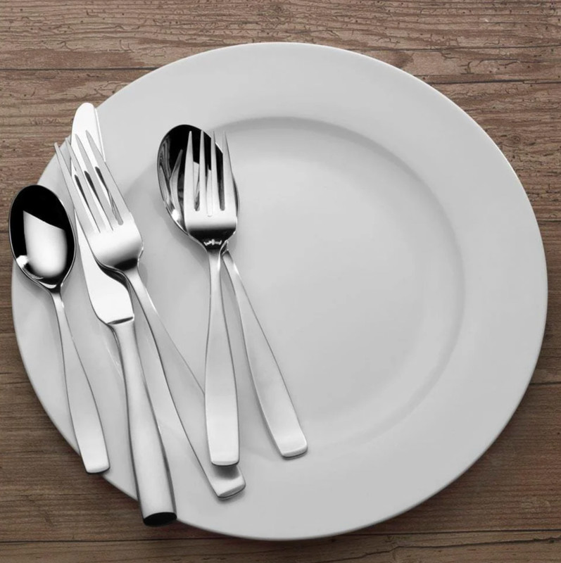 MIKASA SILVER SATIN LOFT 5-PC FLATWARE SET 18/10 MATTE STAINLESS STEEL NEW gallery