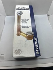 Everflow Trip Lever Bath Drain Chrome Face Plate 1 1/2” 20 Gauge Brass Tubing