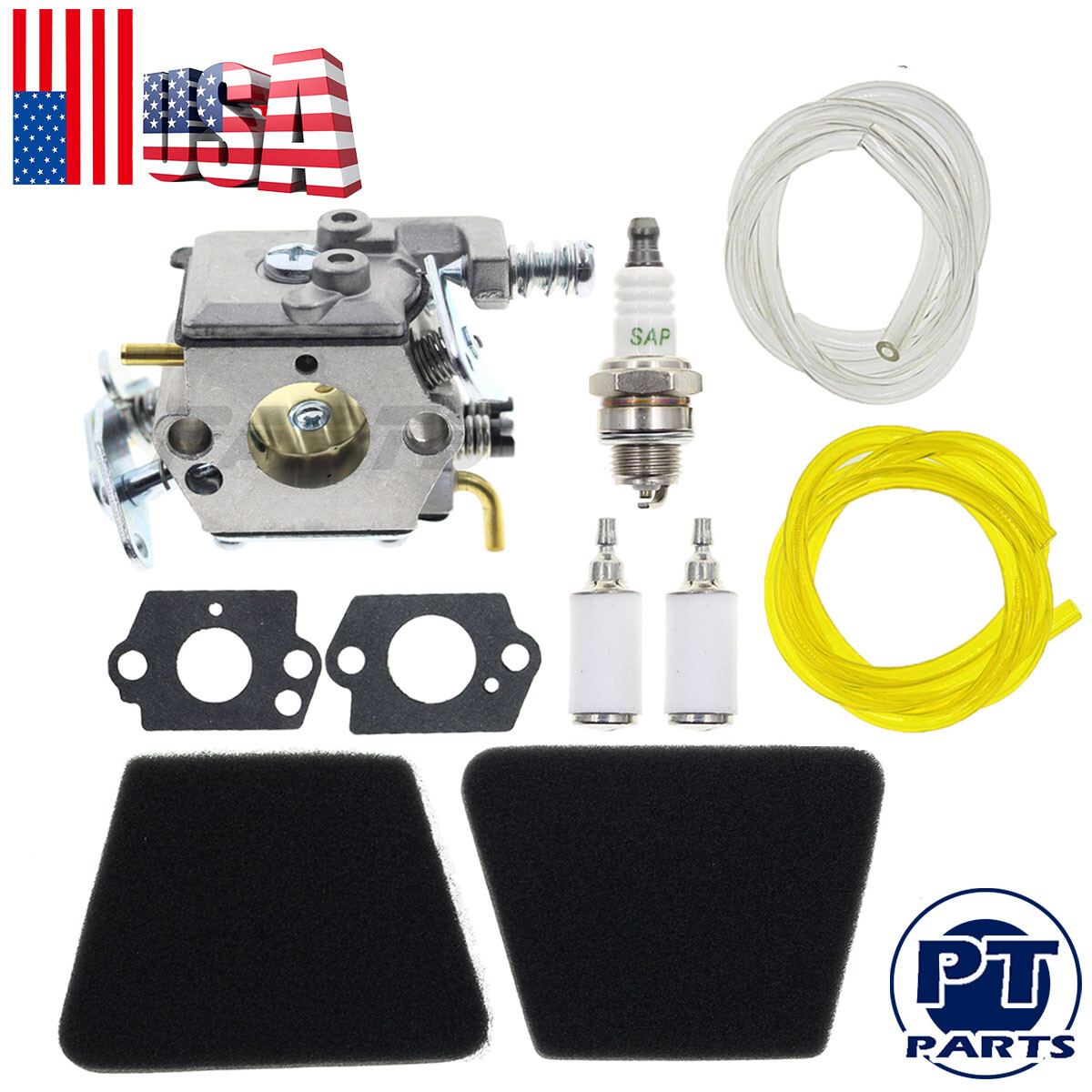 Carburetor Spark Plug Air Filter Gaskets Fuel Line For Craftsman Chainsaw 42cc gallery